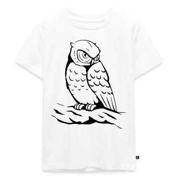 Eule - Kinder Premium Bio T-Shirt - Weiß - Vorne - Hailey (125cm)