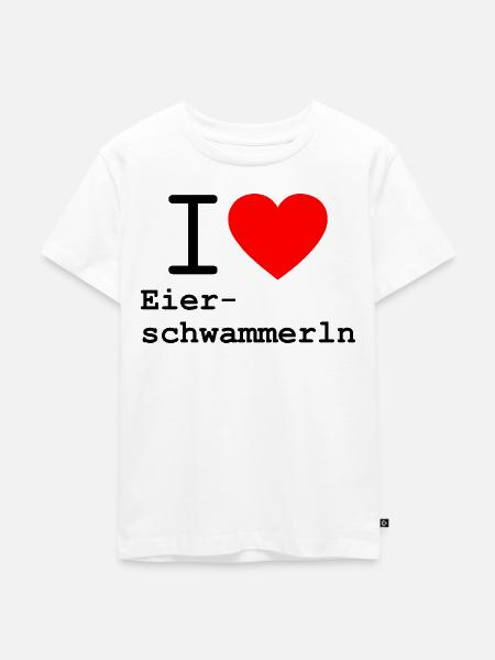 i love Eierschwammerl - Pfifferlinge - Kinder Premium Bio T-Shirt - Weiß