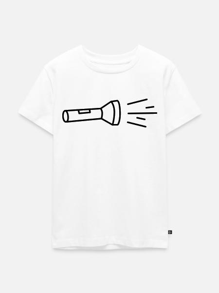 Taschenlampe - Kinder Premium Bio T-Shirt - Weiß