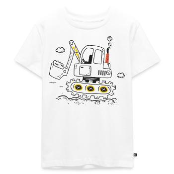 Pelleteuse Chantier humour - T-shirt Premium bio Enfant - blanc - Devant - Hailey (125cm)