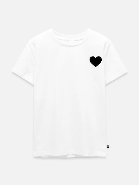 Herz in black - Kinder Premium Bio T-Shirt - Weiß