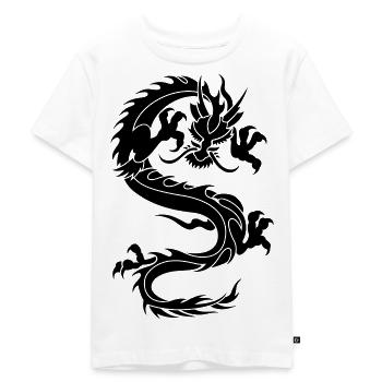 dragon chinois tribal - T-shirt Premium bio Enfant - blanc - Devant - Hailey (125cm)