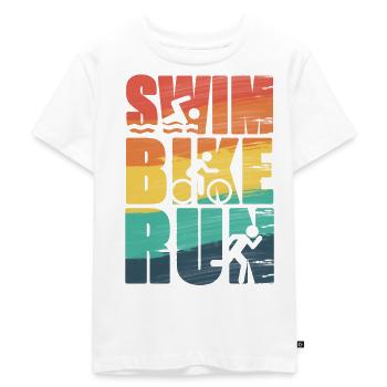 Triathlon Triatlon Triathlon - Kinder Premium Bio T-Shirt - Weiß - Vorne - Hailey (125cm)