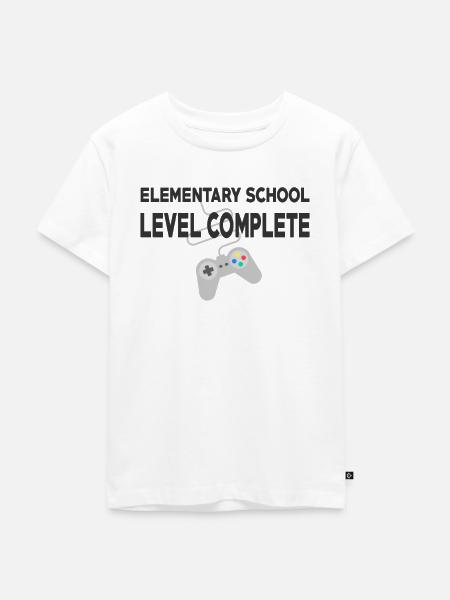 Grundschule geschafft - Level Complete! - Kinder Premium Bio T-Shirt - Weiß