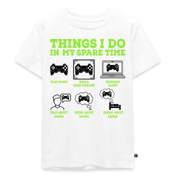 Gamer - Premium økologisk T-shirt til børn - hvid - Foran - Hailey (125cm)