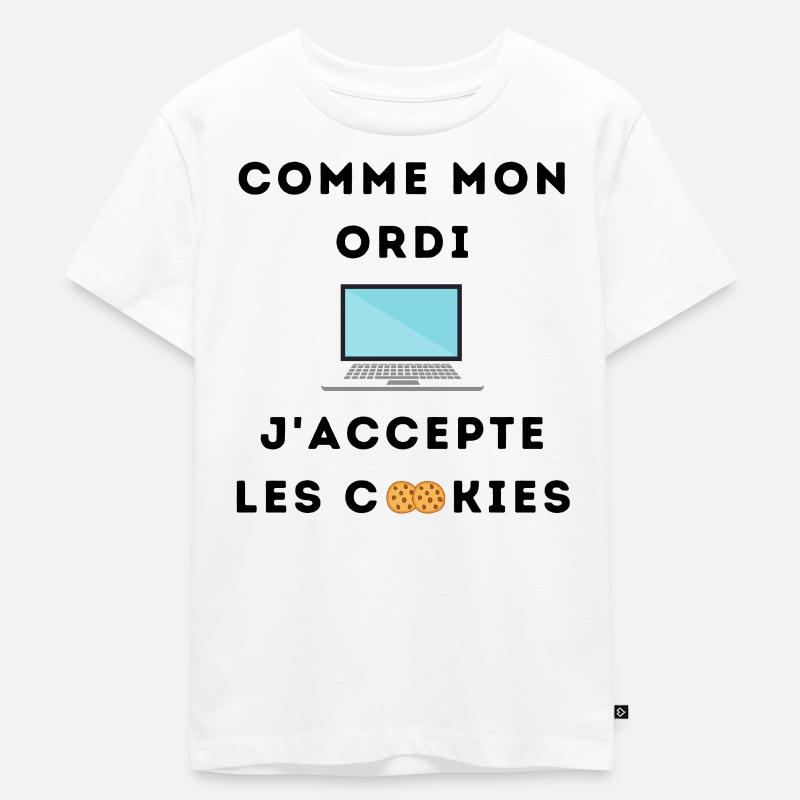 Comme mon ordi j'accepte les cookies - T-shirt Premium bio Enfant - blanc