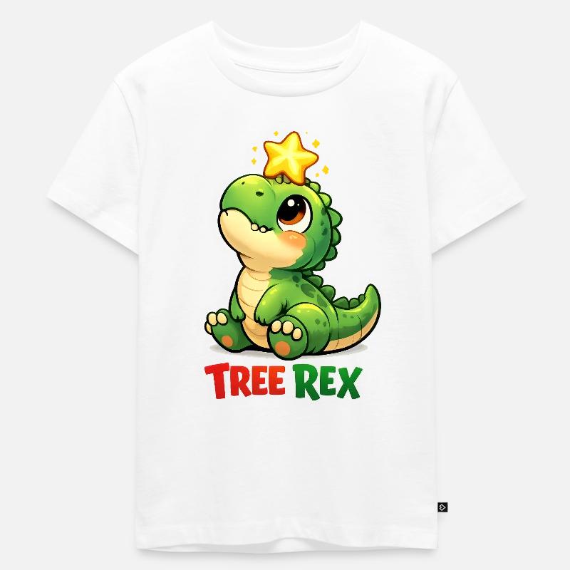 Tree Rex Dino T Rex - Kids Premium Organic T-Shirt - white