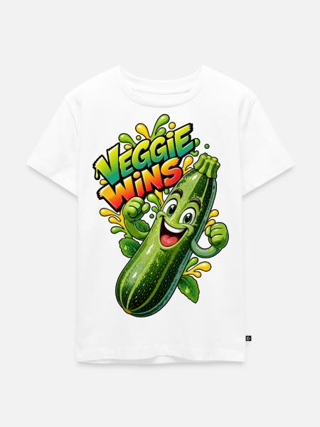 Zucchini Held Veggie Wins - Kinder Premium Bio T-Shirt - Weiß