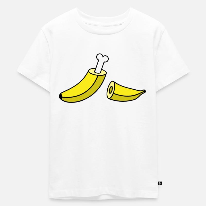 Banane mit Knochen - Kinder Premium Bio T-Shirt - Weiß
