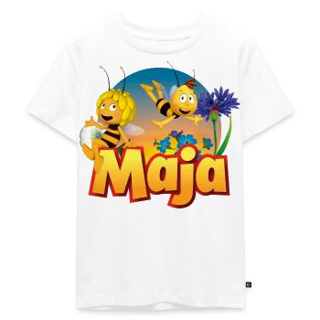 Biene Maja Zusammen mit Willi - Kinder Premium Bio T-Shirt - Weiß - Vorne - Hailey (125cm)