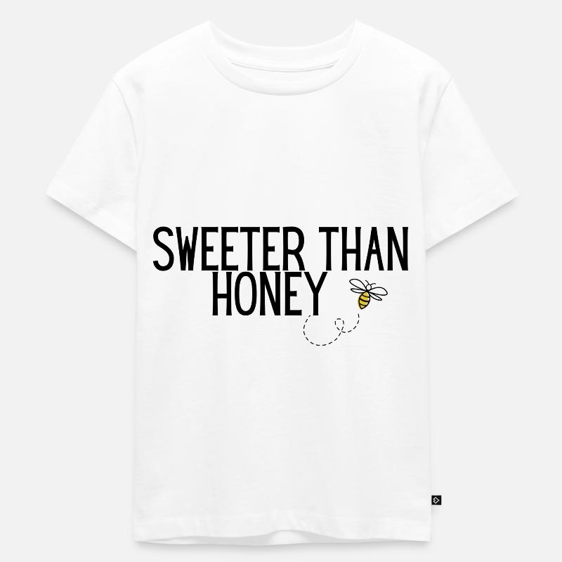 Sweeter than honey / Süßer als Honig/ Biene - Kinder Premium Bio T-Shirt - Weiß