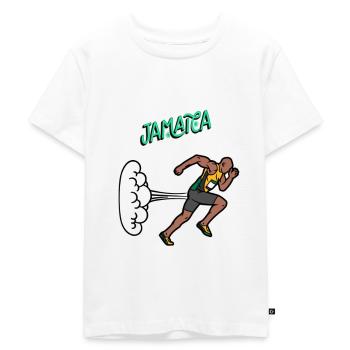 Sprinter / Usain Bolt / Jamaica - Gaveide - Premium økologisk T-shirt til børn - hvid - Foran - Hailey (125cm)