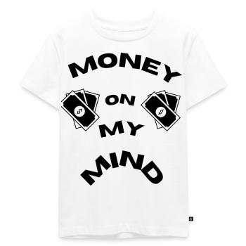 T- T-shirt ́'L’argent sur mon 2'' - T-shirt Premium bio Enfant - blanc - Devant - Hailey (125cm)