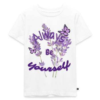 Sei du selbst - Kinder Premium Bio T-Shirt - Weiß - Vorne - Hailey (125cm)
