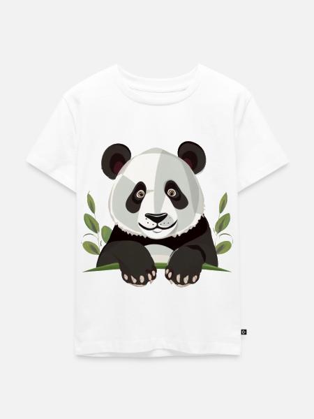Großer Panda - Kinder Premium Bio T-Shirt - Weiß