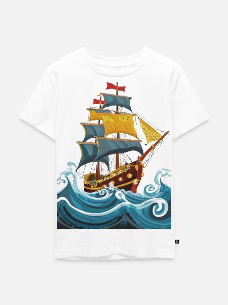 Segelschiff - Kinder Premium Bio T-Shirt - Weiß