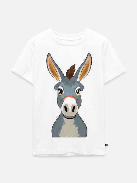 Esel - Kinder Premium Bio T-Shirt - Weiß
