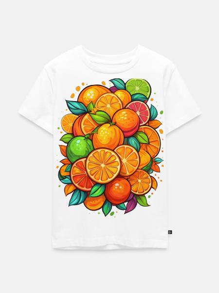 Zitrusfrüchte - Kinder Premium Bio T-Shirt - Weiß