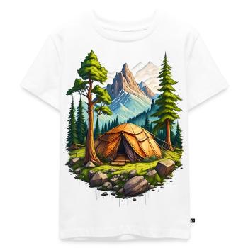 Camping sauvage dans la nature - T-shirt Premium bio Enfant - blanc - Devant - Hailey (125cm)