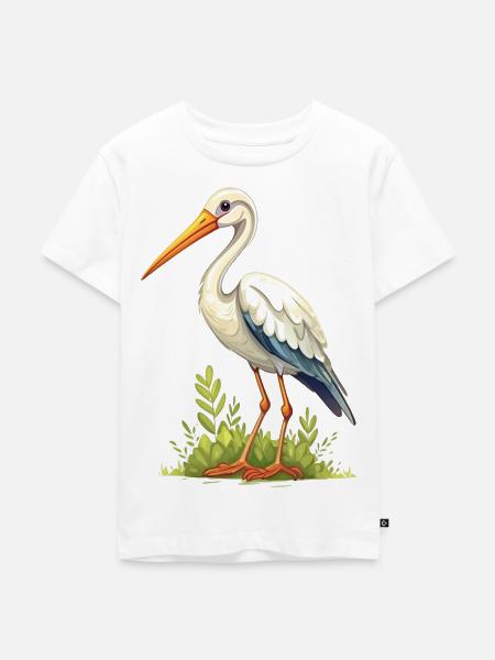Storch - Kinder Premium Bio T-Shirt - Weiß