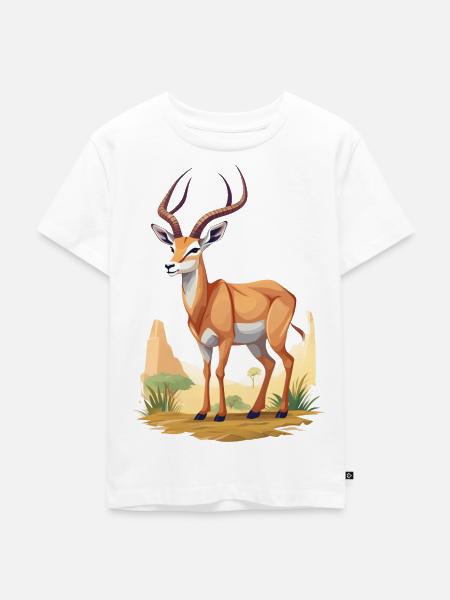 Antilope in der Savanne - Kinder Premium Bio T-Shirt - Weiß
