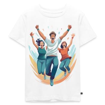 Vor Freude hüpfen - Kinder Premium Bio T-Shirt - Weiß - Vorne - Hailey (125cm)