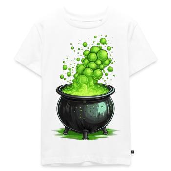 Hexenkessel mit grünem Zaubertrank - Kinder Premium Bio T-Shirt - Weiß - Vorne - Hailey (125cm)