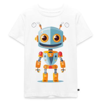 Roboter - Kinder Premium Bio T-Shirt - Weiß - Vorne - Hailey (125cm)