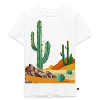 Cacti in the desert - Kids Premium Organic T-Shirt - white - Front - Hailey (125cm)