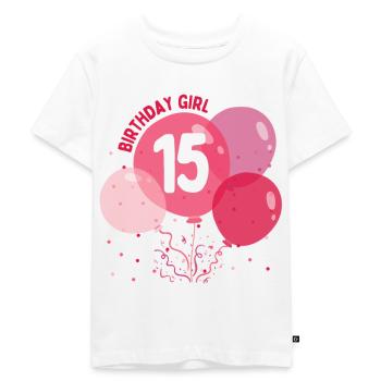Birthday Girl 15th Birthday - Kids Premium Organic T-Shirt - white - Front - Hailey (125cm)