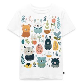 Animaux et plantes scandinaves – Pretty Illu - T-shirt Premium bio Enfant - blanc - Devant - Hailey (125cm)
