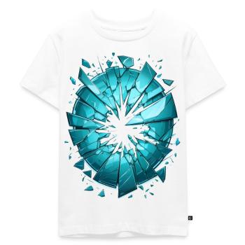 Zerbrochenes, zersplittertes Glas - Kinder Premium Bio T-Shirt - Weiß - Vorne - Hailey (125cm)