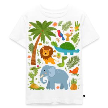 Animaux de la jungle - T-shirt Premium bio Enfant - blanc - Devant - Hailey (125cm)