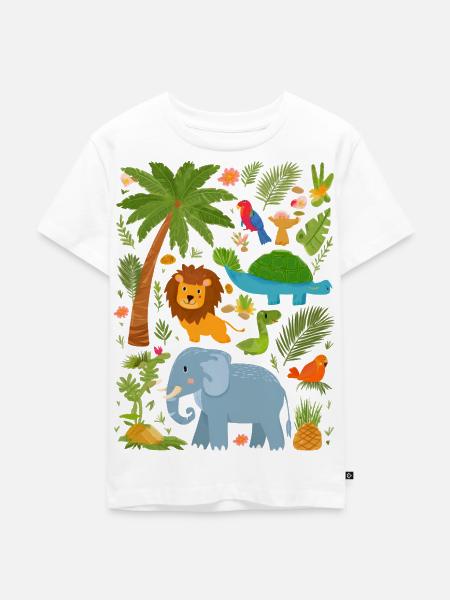 Dschungeltiere - Kinder Premium Bio T-Shirt - Weiß