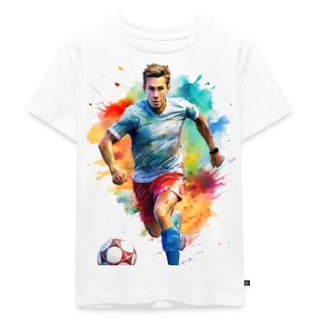 Fußballspieler - Kinder Premium Bio T-Shirt - Weiß - Vorne - Hailey (125cm)