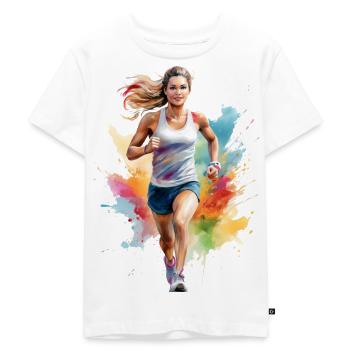 Joggerin oder Läuferin - Kinder Premium Bio T-Shirt - Weiß - Vorne - Hailey (125cm)