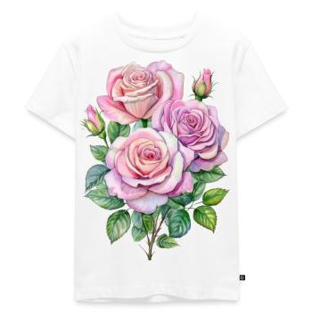 roses roses - T-shirt Premium bio Enfant - blanc - Devant - Hailey (125cm)