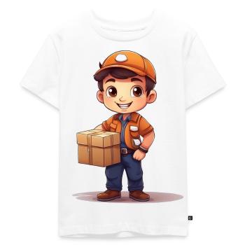 Transporteur de colis - T-shirt Premium bio Enfant - blanc - Devant - Hailey (125cm)