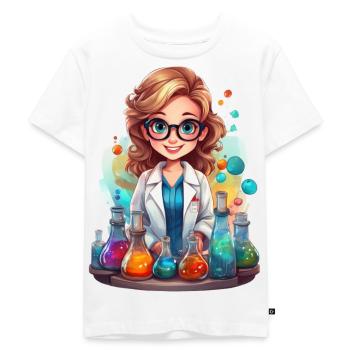 Chemikerin im Labor - Kinder Premium Bio T-Shirt - Weiß - Vorne - Hailey (125cm)