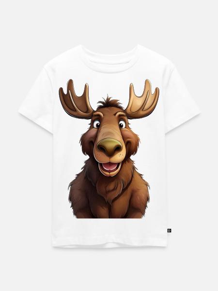 Elch - Kinder Premium Bio T-Shirt - Weiß