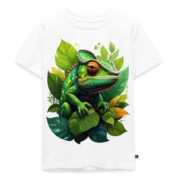 Chamäleon - Kinder Premium Bio T-Shirt - Weiß - Vorne - Hailey (125cm)