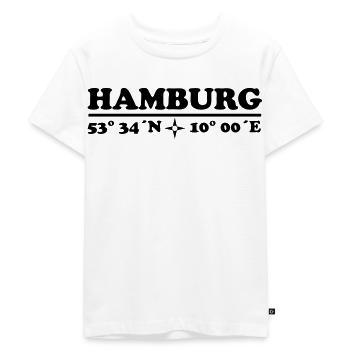 Hamburg Koordinaten 1c Längengrad Breitengrad - Kinder Premium Bio T-Shirt - Weiß - Vorne - Hailey (125cm)