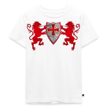Loewen avec le bouclier du chevalier - T-shirt Premium bio Enfant - blanc - Devant - Hailey (125cm)