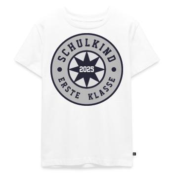 SCHULKIND 2025 - ERSTE KLASSE - EINSCHULUNG 2025 - Kinder Premium Bio T-Shirt - Weiß - Vorne - Hailey (125cm)