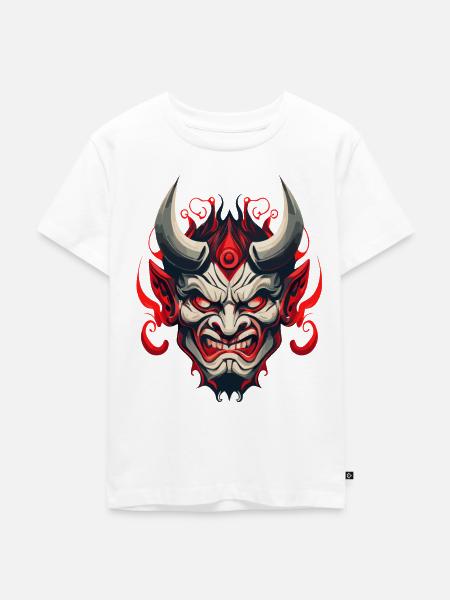 hannya mask II - Kinder Premium Bio T-Shirt - Weiß