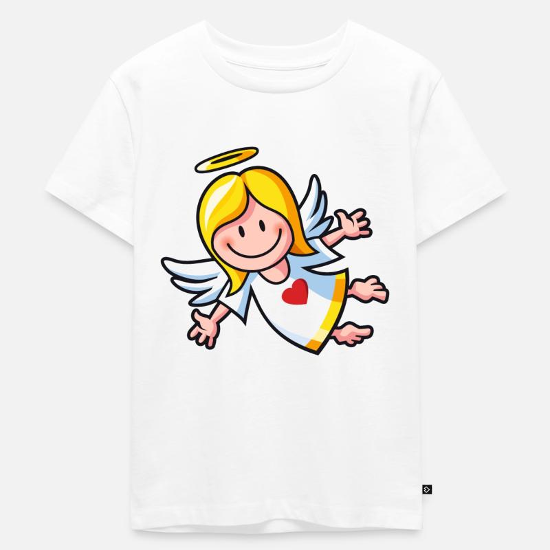 vl064c_engel2_4c - Kinder Premium Bio T-Shirt - Weiß