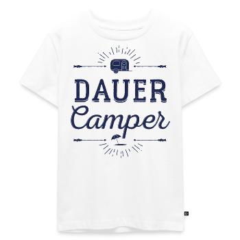 Dauercamper - Kinder Premium Bio T-Shirt - Weiß - Vorne - Hailey (125cm)