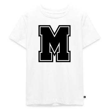 Letter M - Kids Premium Organic T-Shirt - white - Front - Hailey (125cm)