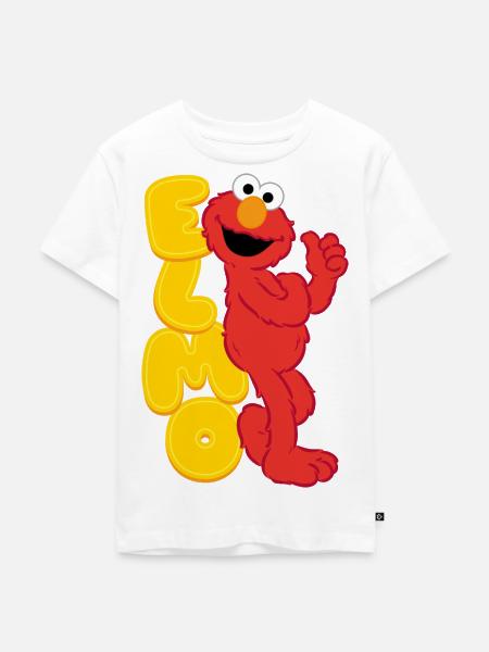 Sesamstraße Elmo Glücklich - Kinder Premium Bio T-Shirt - Weiß