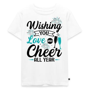 Réveillon du Nouvel An, Paix, Amour, Bonne Année - T-shirt Premium bio Enfant - blanc - Devant - Hailey (125cm)